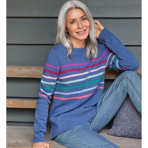 Woolovers Lambswool Striped Sweater - Picture 3 of 10